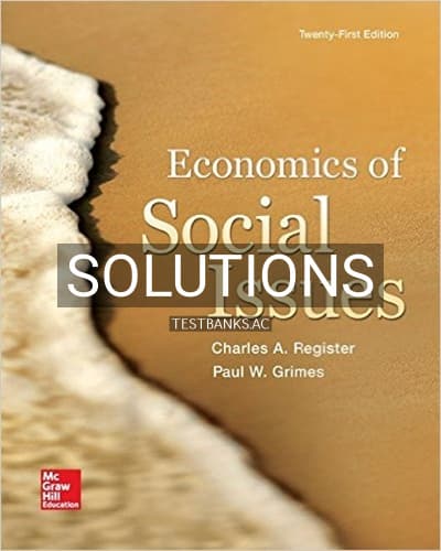 Solutions for Economics of Social Issues 21st Edition by Register cover
