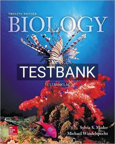 Test Bank for Biology 12th Edition by Mader cover