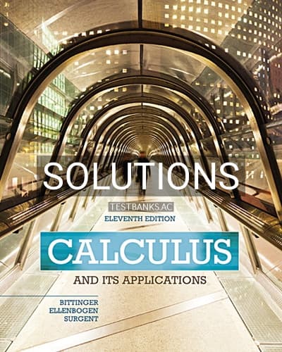 Solutions for Calculus and Its Applications 11th Edition by Bittinger cover