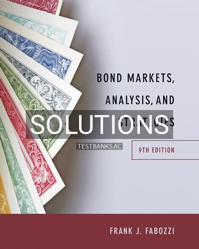 Solutions for Bond Markets Analysis and Strategies 9th Edition by Fabozzi cover