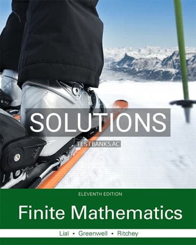 Solutions for Finite Mathematics 11th Edition by Lial cover