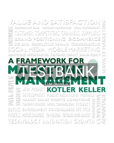 Test Bank for Framework for Marketing Management 6th Edition by Kotler cover