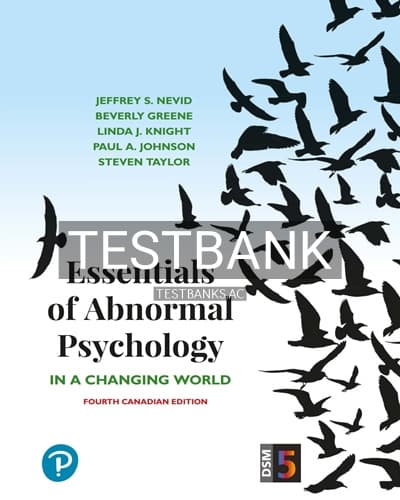 Test Bank for Essentials of Abnormal Psychology 4th Edition by Nevid cover