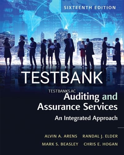 Test Bank for Auditing and Assurance Services 16th Edition by Arens cover
