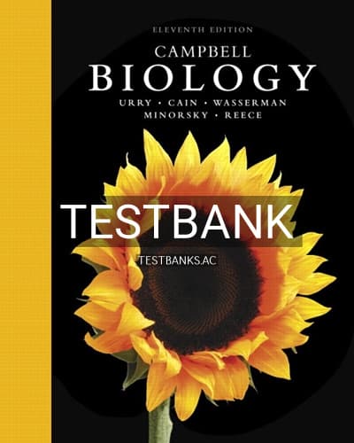 Test Bank for Campbell Biology 11th Edition by Urry cover