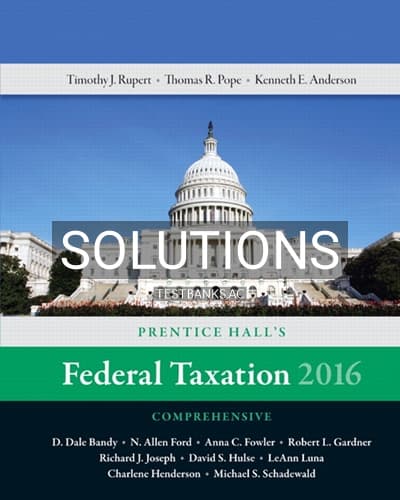Solutions for Prentice Halls Federal Taxation 2016 Comprehensive 29th Edition by Pope cover