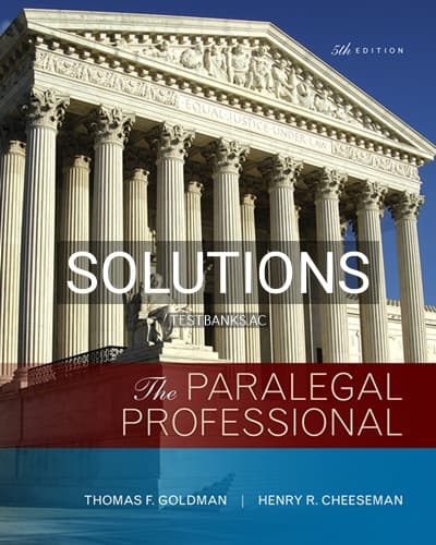 Solutions for Paralegal Professional 5th Edition by Goldman cover