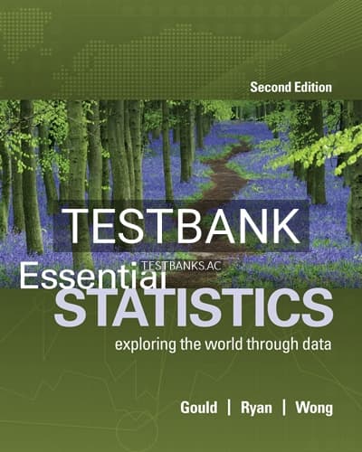 Test Bank for Essential Statistics 2nd Edition by Gould cover