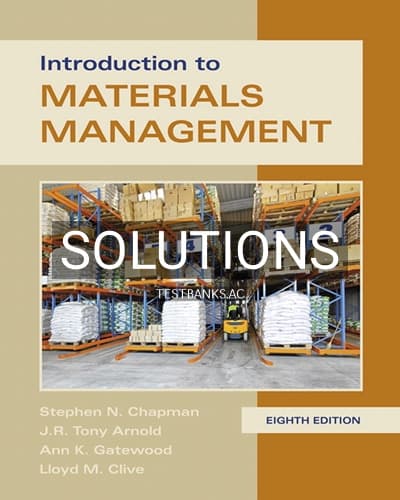 Solutions for Introduction to Materials Management 8th Edition by Chapman cover