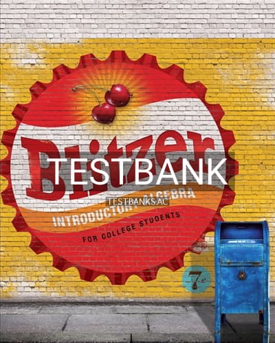 Test Bank for Introductory Algebra for College Students 7th Edition by Blitzer cover