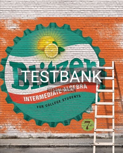 Test Bank for Intermediate Algebra for College Students 7th Edition by Blitzer cover