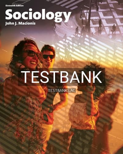 Test Bank for Sociology 16th Edition by Macionis cover