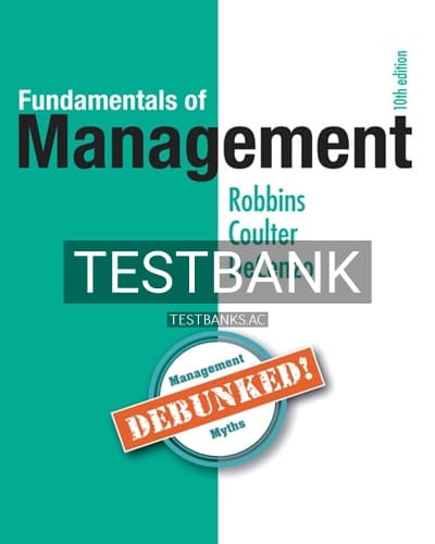 Test Bank for Fundamentals of Management 10th Edition by Robbins cover