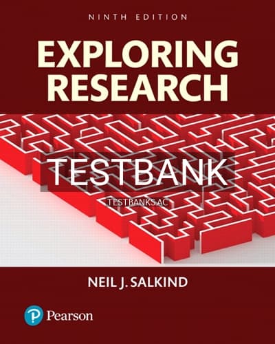 Test Bank for Exploring Research 9th Edition by Salkind cover