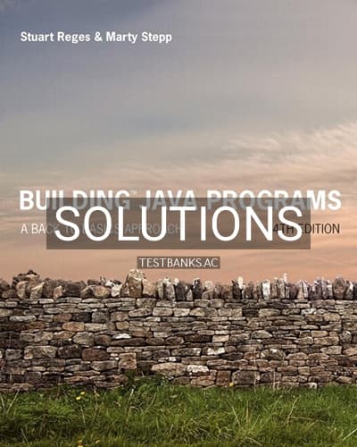 Solutions for Building Java Programs A Back to Basics Approach 4th Edition by Reges cover