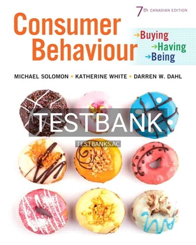 Test Bank for Consumer Behaviour Buying Having and Being 7th Edition by Solomon cover