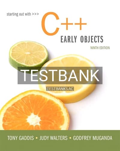 Test Bank for Starting Out with C++ Early Objects 9th Edition by Gaddis cover