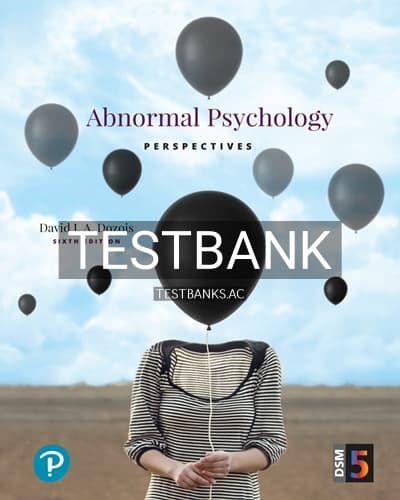 Test Bank for Abnormal Psychology Perspectives 6th Edition by Dozois cover