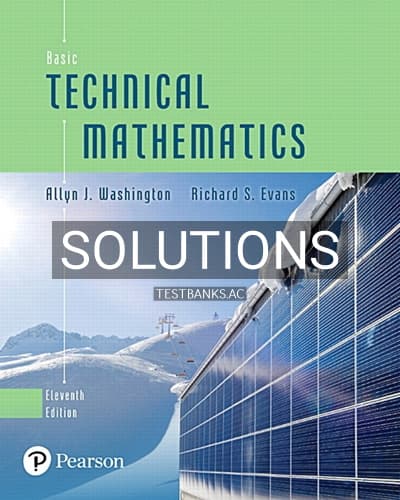 Solutions for Basic Technical Mathematics 11th Edition by Washington cover
