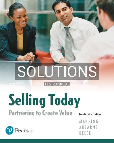 Solutions for Selling Today Partnering to Create Value 14th Edition by Manning cover