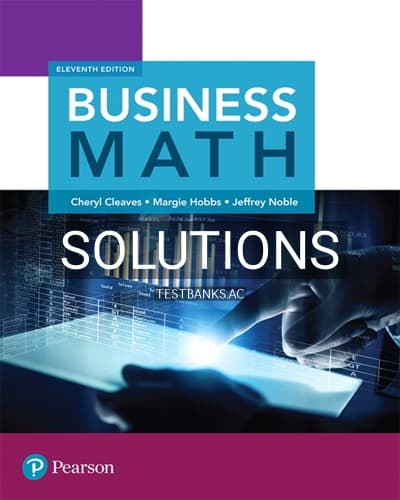 Solutions for Business Math 11th Edition by Cleaves cover