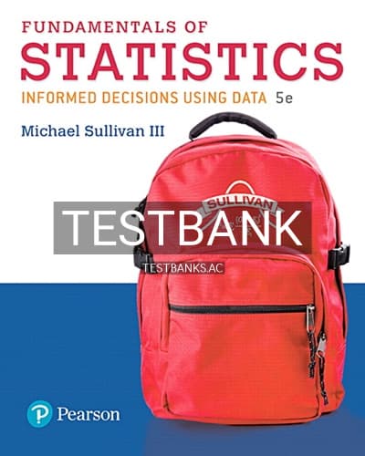 Test Bank for Fundamentals of Statistics 5th Edition by Sullivan cover