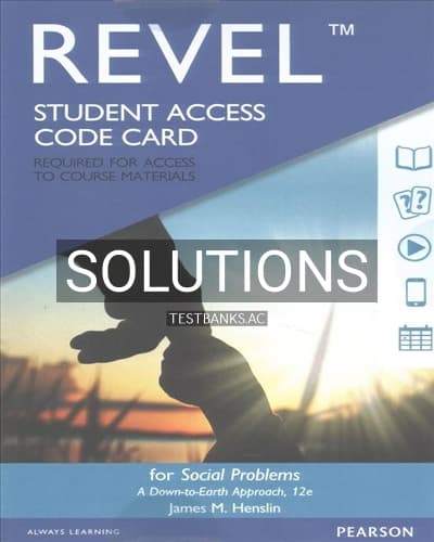 Solutions for Social Problems A Down to Earth Approach 12th Edition by Henslin cover