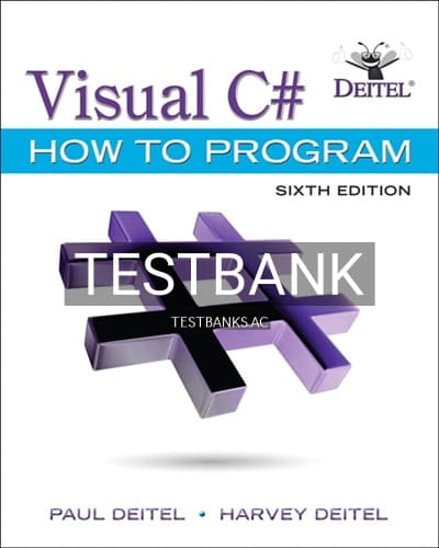 Test Bank for Visual C# How to Program 6th Edition by Deitel cover