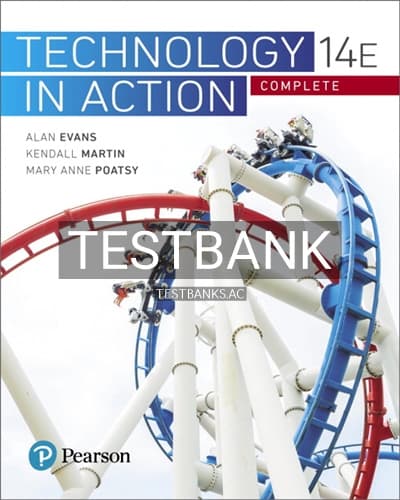 Test Bank for Technology In Action Complete 14th Edition by Evans cover