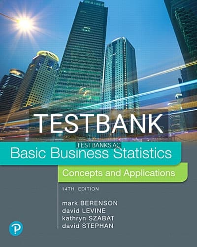 Test Bank for Basic Business Statistics 14th Edition by Berenson cover