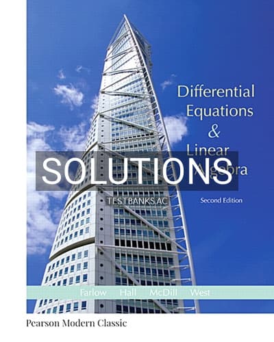 Solutions for Differential Equations and Linear Algebra 2nd Edition by Farlow cover