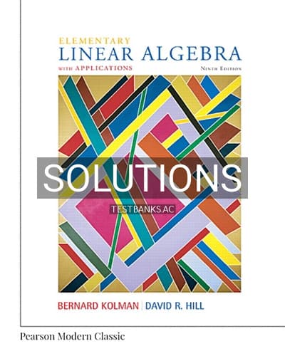Solutions for Elementary Linear Algebra with Applications 9th Edition by Kolman cover
