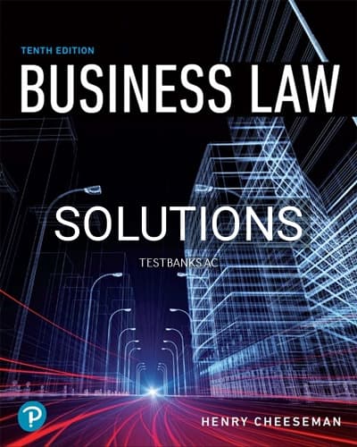 Solutions for Business Law 10th Edition by Cheeseman cover