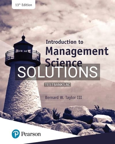 Solutions for Introduction to Management Science 13th Edition by Taylor cover