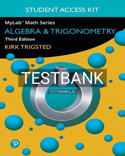 Test Bank for Algebra and Trigonometry 3rd Edition by Trigsted cover