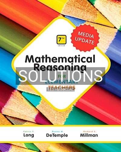 Solutions for Mathematical Reasoning for Elementary Teachers Media Update 7th Edition by Long cover