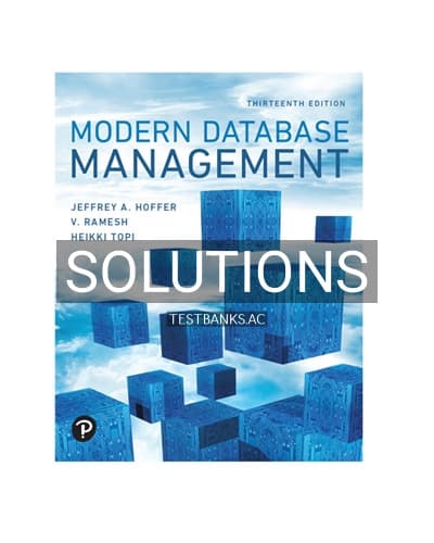 Solutions for Modern Database Management 13th Edition by Hoffer cover