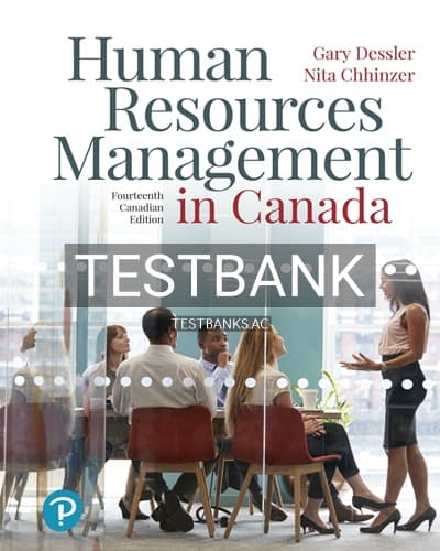 Test Bank for Human Resources Management in Canada 14th Edition by Dessler cover