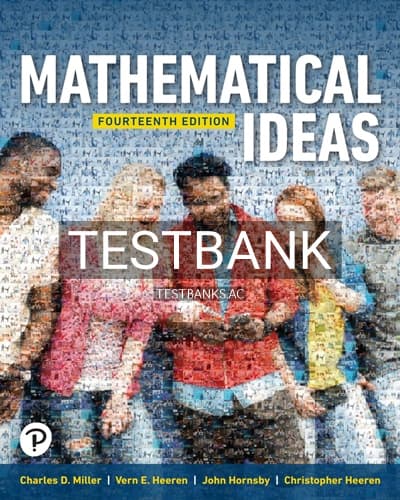 Test Bank for Mathematical Ideas 14th Edition by Miller cover