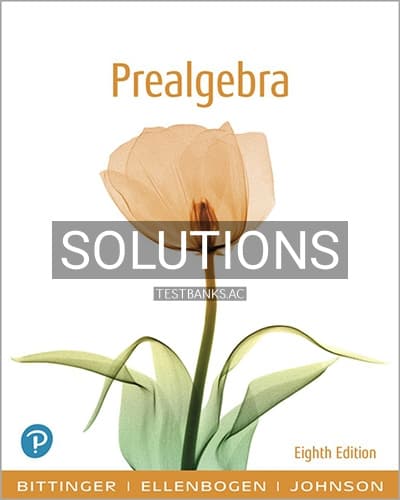 Solutions for Prealgebra 8th Edition by Bittinger cover