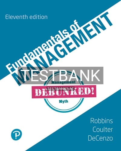 Test Bank for Fundamentals of Management 11th Edition by Robbins cover