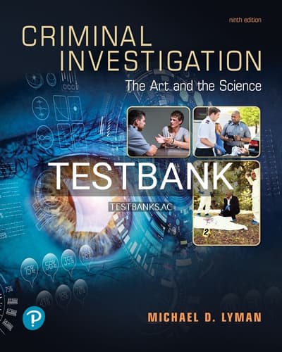 Test Bank for Criminal Investigation 9th Edition by Lyman cover