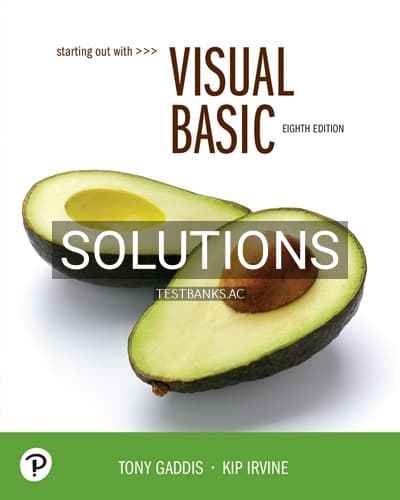 Solutions for Starting Out With Visual Basic 8th Edition by Gaddis cover