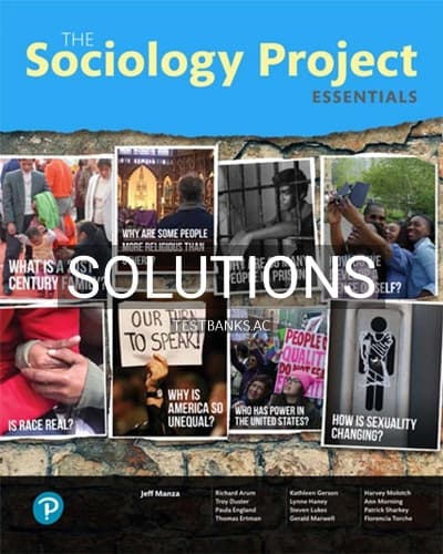 Solutions for Sociology Project Essentials 1st Edition by NYU Sociology Department cover