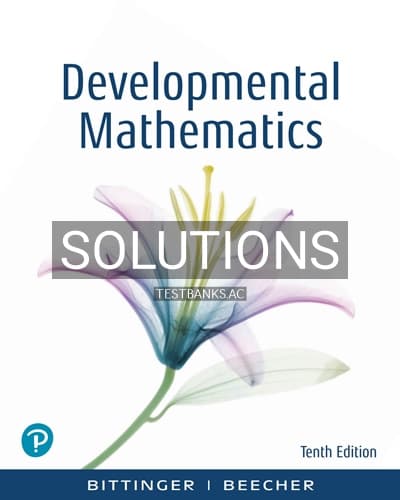 Solutions for Developmental Mathematics 10th Edition by Bittinger cover