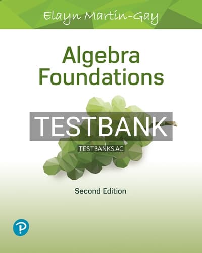 Test Bank for Algebra Foundations 2nd Edition by Martin Gay cover