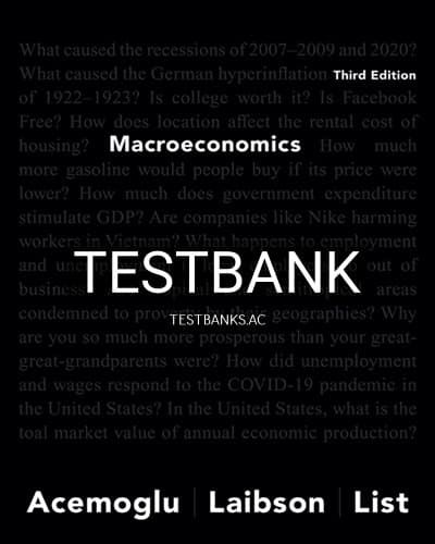 Test Bank for Macroeconomics 3rd Edition by Acemoglu cover