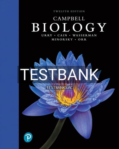Test Bank for Campbell Biology 12th Edition by Urry cover