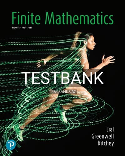 Test Bank for Finite Mathematics 12th Edition by Lial cover