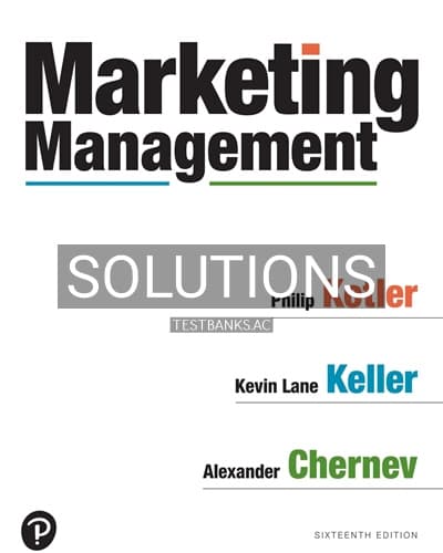 Solutions for Marketing Management 16th Edition by Kotler cover